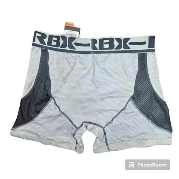 RBX Boxer Briefs light&dark gray 6" inseam NWT Large or XL - Picture 2 of 7